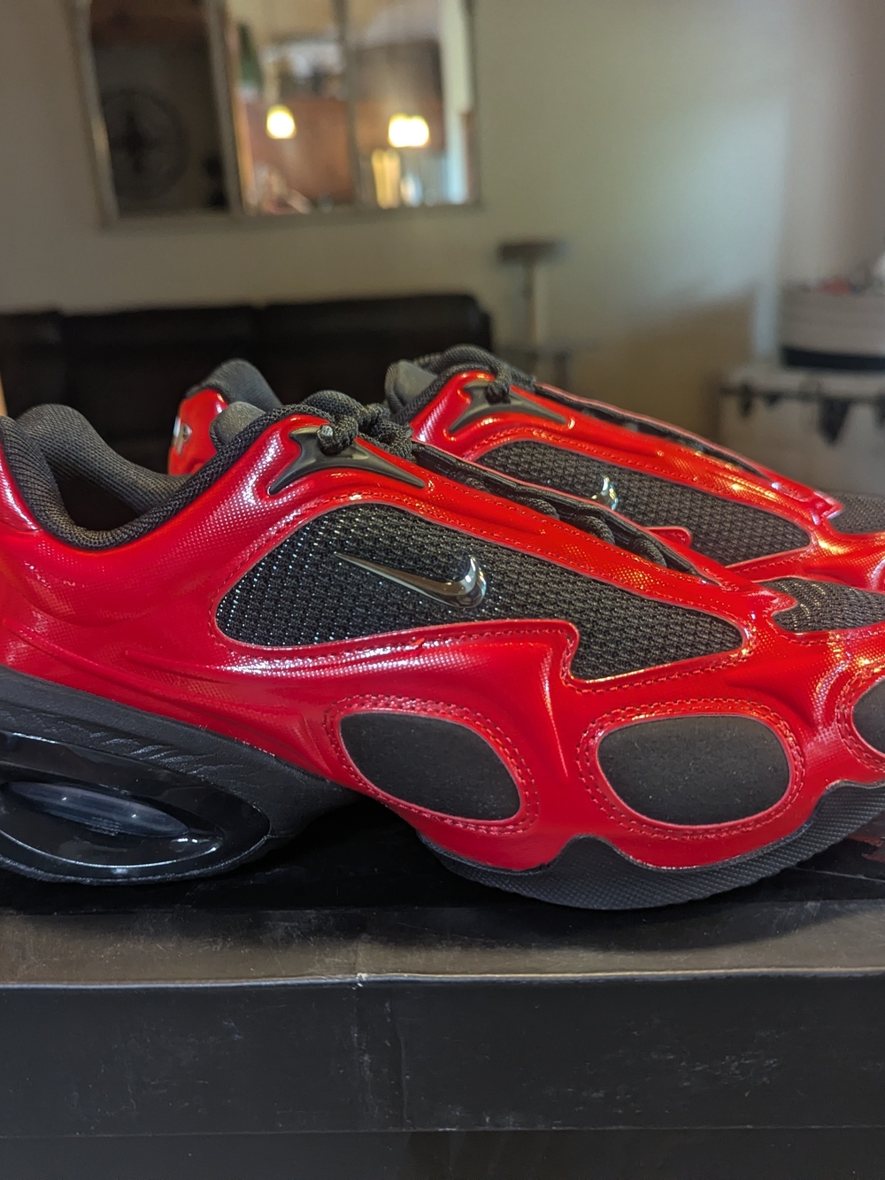 Nike Red and Black Reflective Mesh Athletic Sneakers